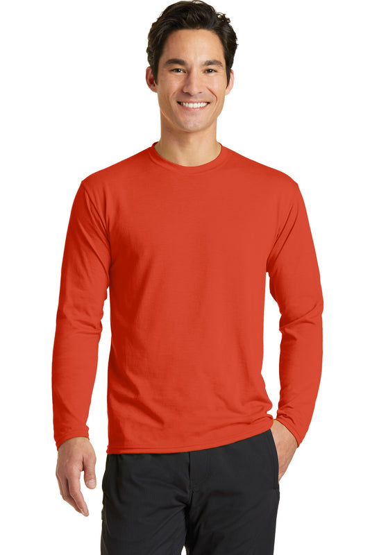 Port & Company Long Sleeve Performance Blend Tee. PC381LS Orange