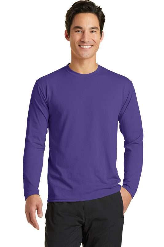 Port & Company Long Sleeve Performance Blend Tee. PC381LS Purple