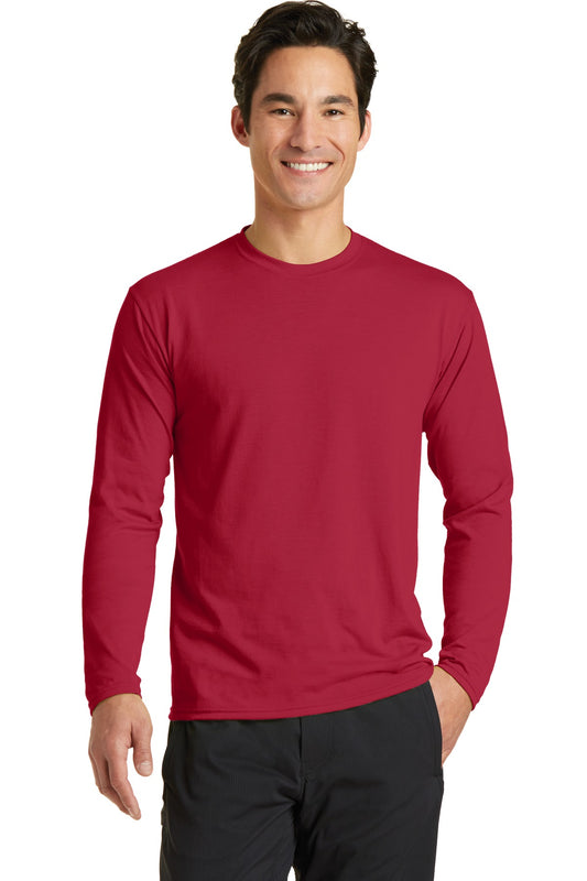 Port & Company Long Sleeve Performance Blend Tee. PC381LS Red