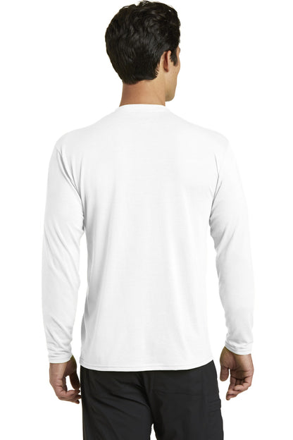 Port & Company Long Sleeve Performance Blend Tee. PC381LS White