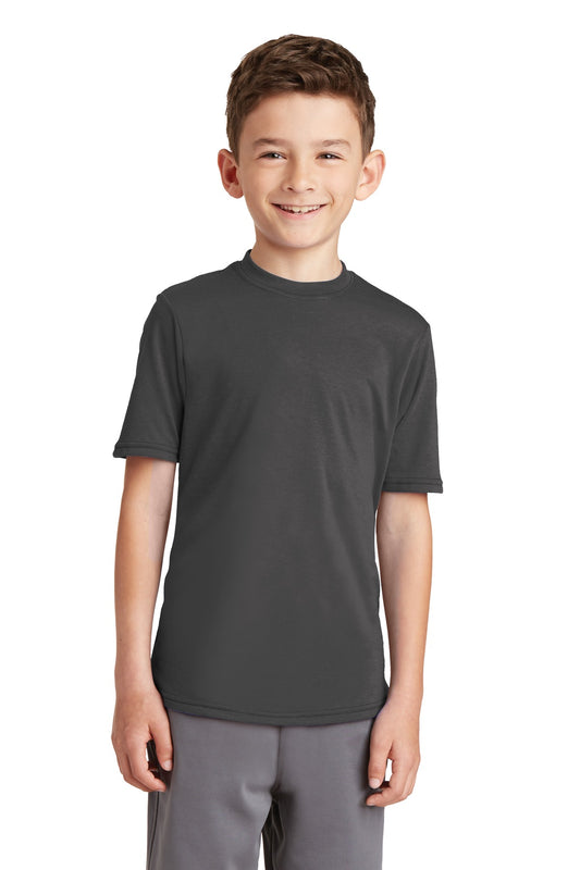 Port & Company Youth Performance Blend Tee. PC381Y Charcoal