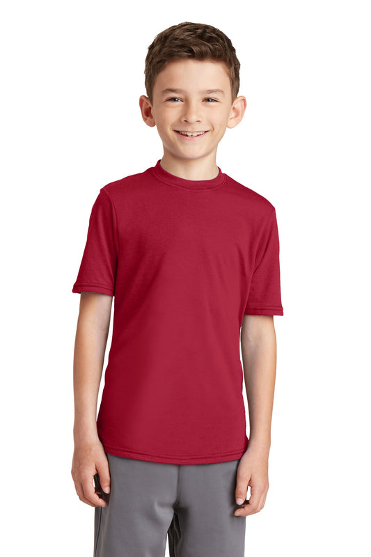 Port & Company Youth Performance Blend Tee. PC381Y Red