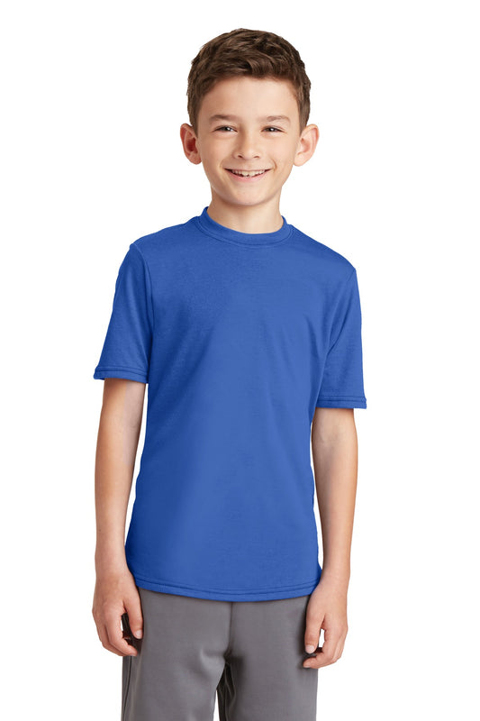 Port & Company Youth Performance Blend Tee. PC381Y True Royal