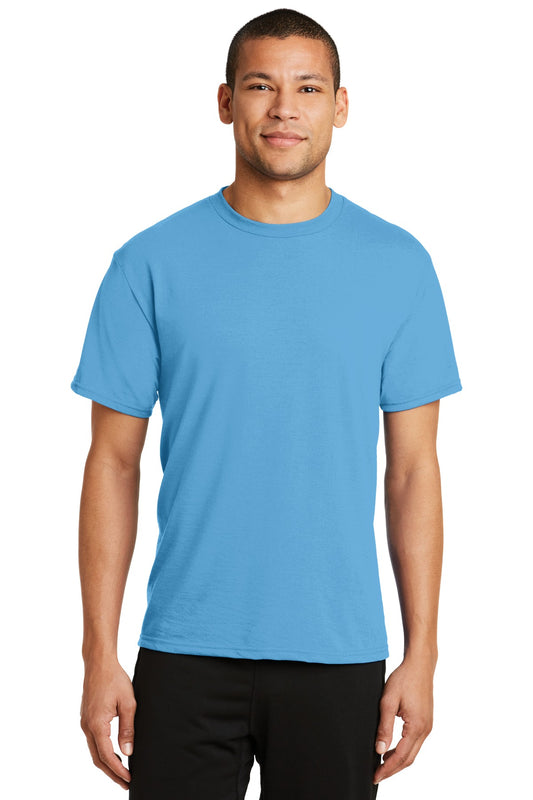 Port & Company Performance Blend Tee. PC381 Aquatic Blue