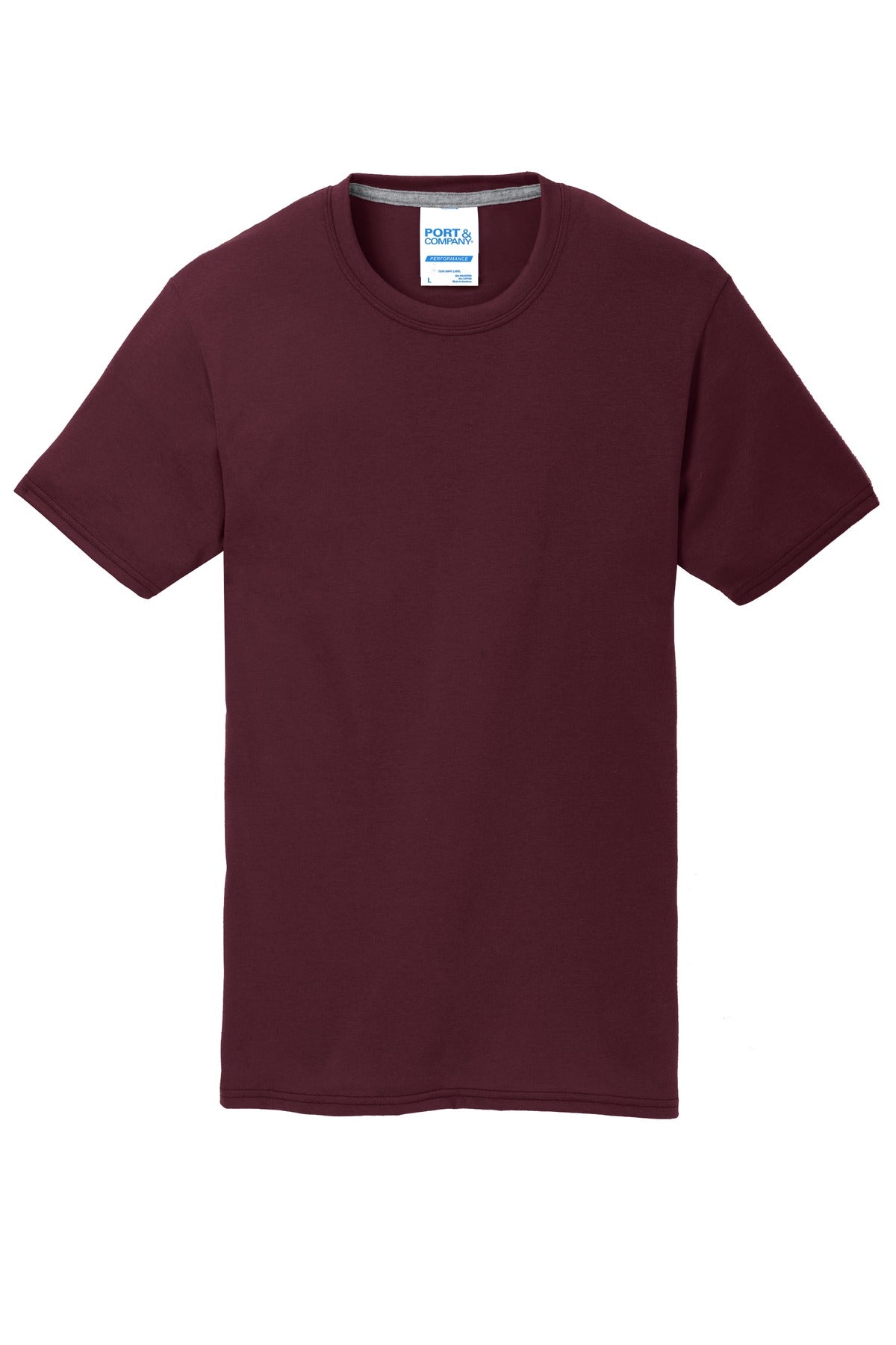 Port & Company Performance Blend Tee. PC381 Athletic Maroon