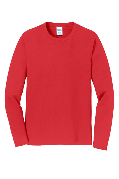 Port & Company Long Sleeve Fan Favorite Tee. PC450LS Bright Red