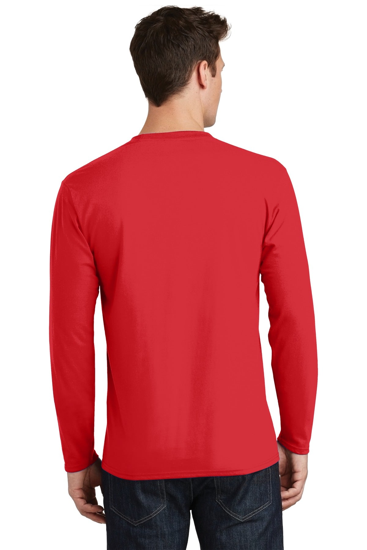 Port & Company Long Sleeve Fan Favorite Tee. PC450LS Bright Red