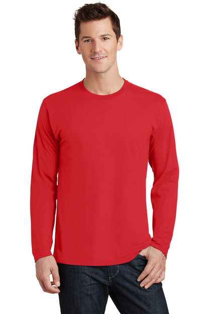 Port & Company Long Sleeve Fan Favorite Tee. PC450LS Bright Red