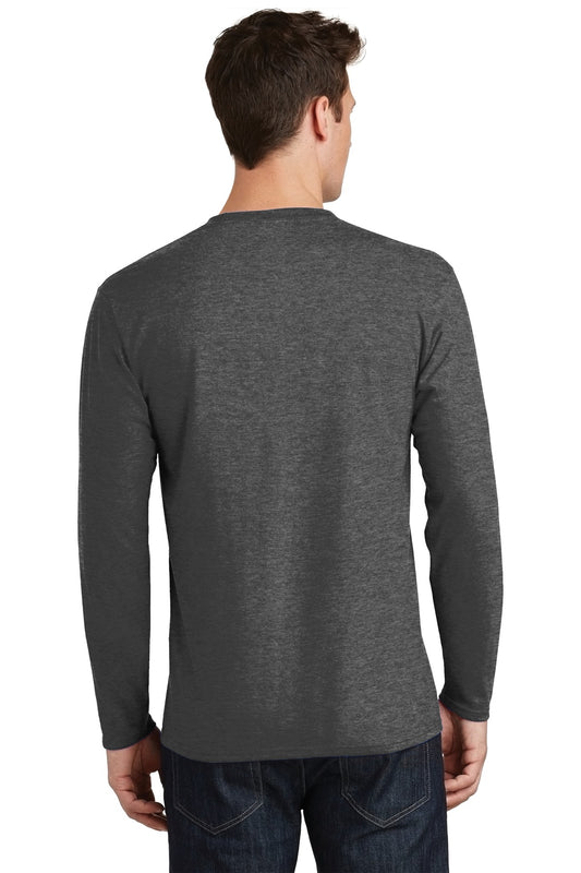 Port & Company Long Sleeve Fan Favorite Tee. PC450LS Dark Heather Grey