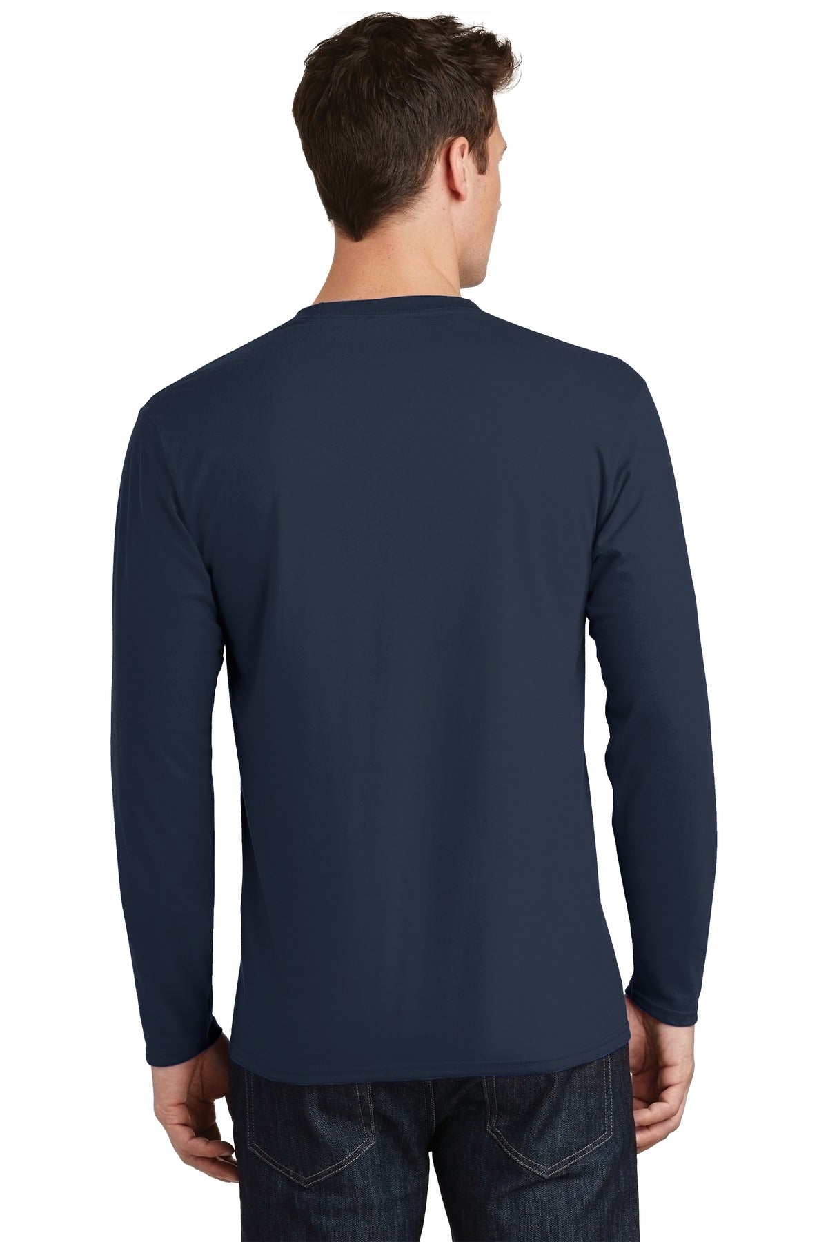 Port & Company Long Sleeve Fan Favorite Tee. PC450LS Deep Navy