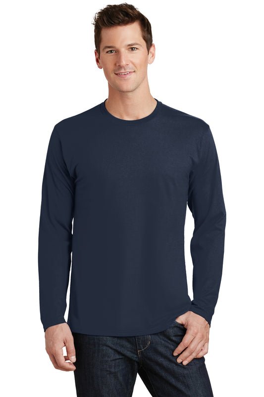 Port & Company Long Sleeve Fan Favorite Tee. PC450LS Deep Navy