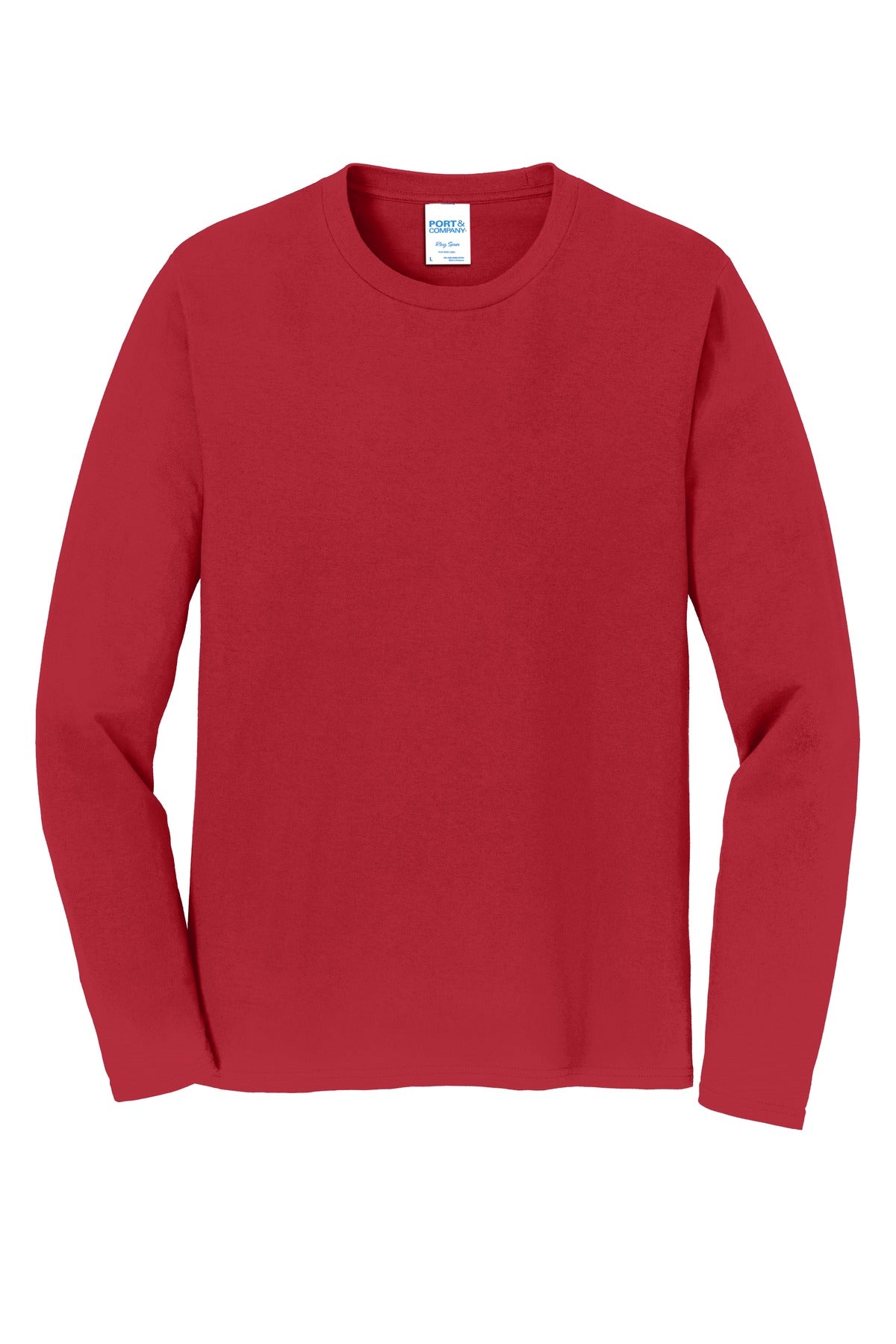 Port & Company Long Sleeve Fan Favorite Tee. PC450LS Team Cardinal