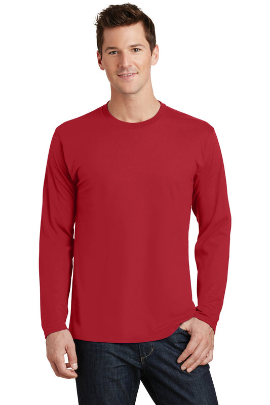 Port & Company Long Sleeve Fan Favorite Tee. PC450LS Team Cardinal