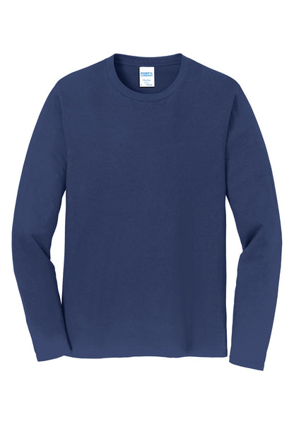 Port & Company Long Sleeve Fan Favorite Tee. PC450LS Team Navy