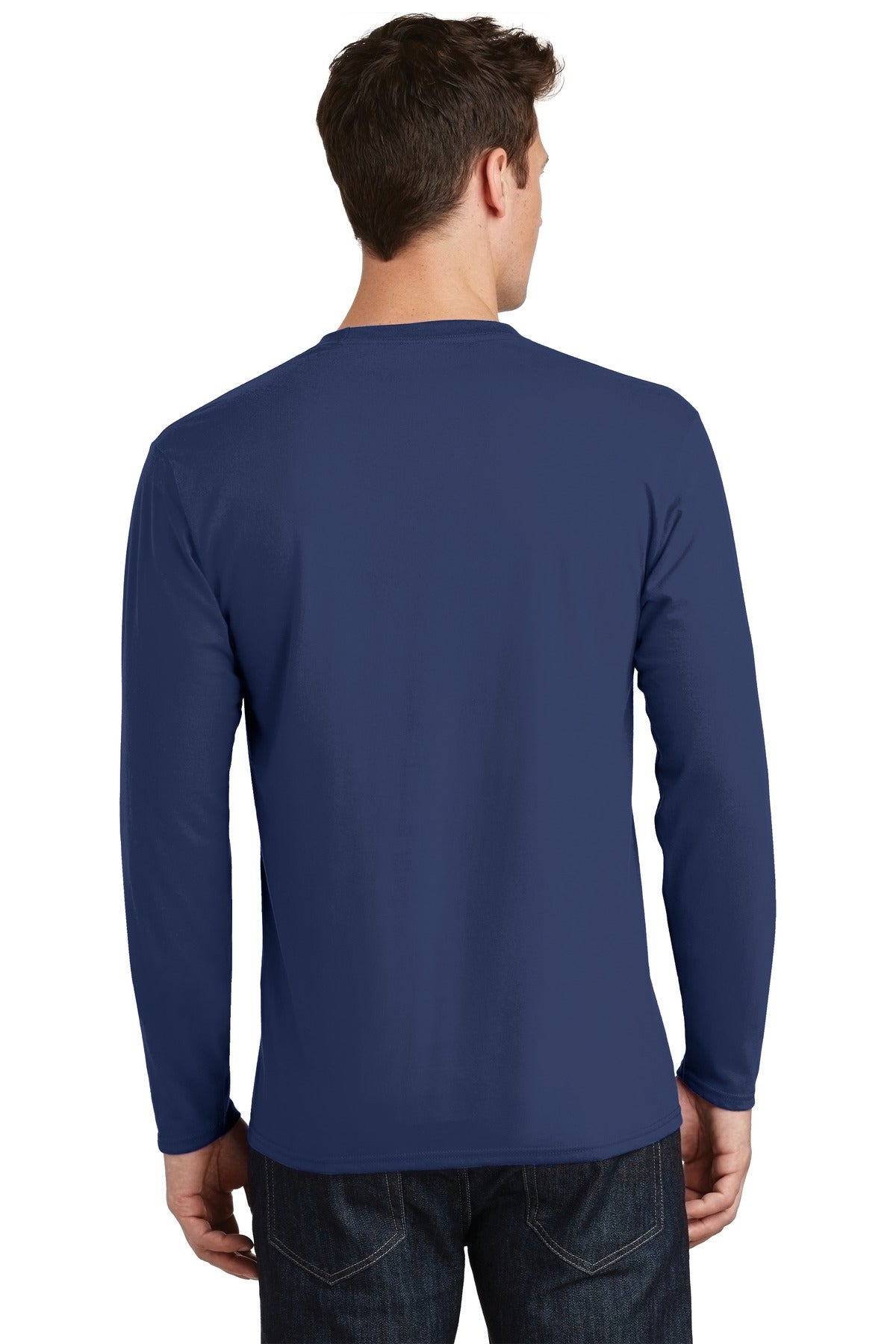 Port & Company Long Sleeve Fan Favorite Tee. PC450LS Team Navy