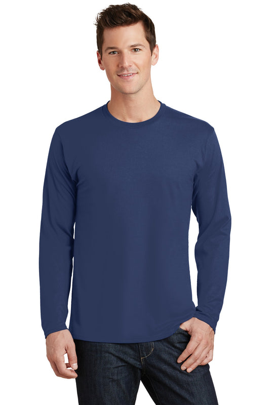 Port & Company Long Sleeve Fan Favorite Tee. PC450LS Team Navy