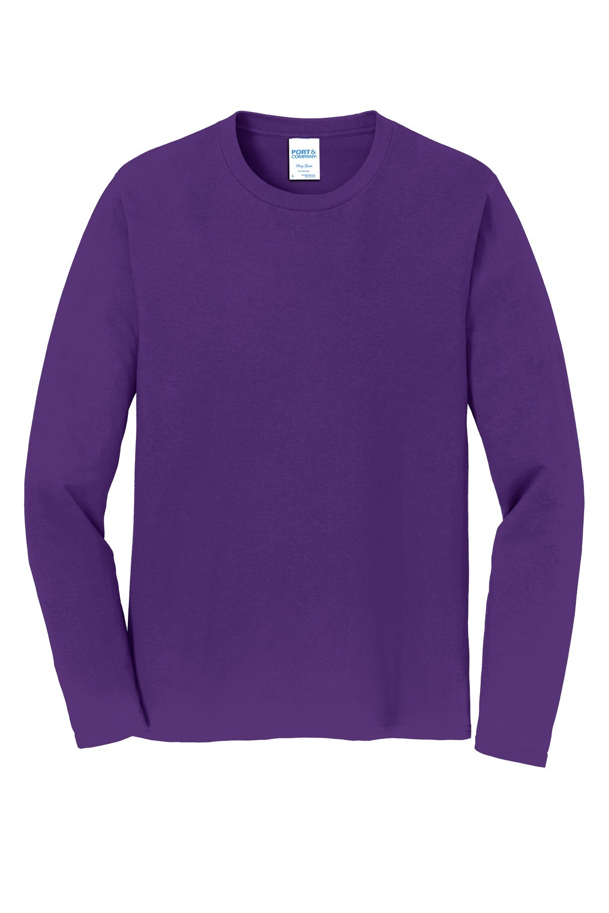 Port & Company Long Sleeve Fan Favorite Tee. PC450LS Team Purple