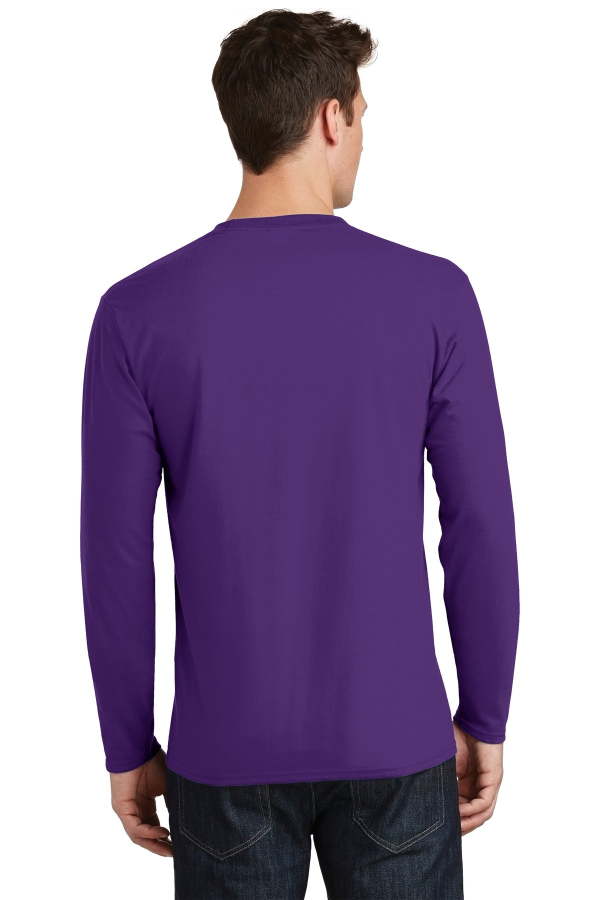 Port & Company Long Sleeve Fan Favorite Tee. PC450LS Team Purple