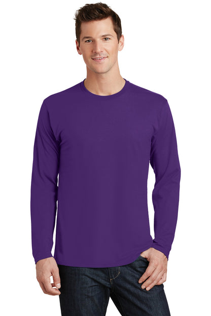 Port & Company Long Sleeve Fan Favorite Tee. PC450LS Team Purple