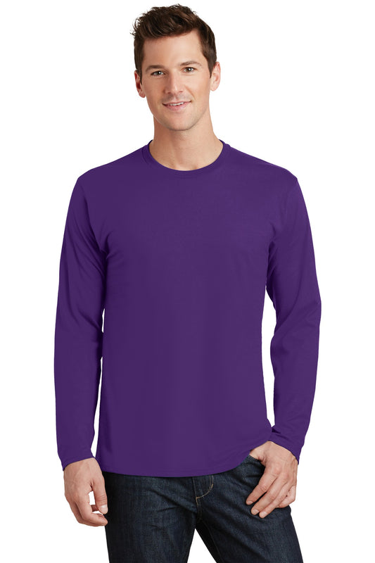 Port & Company Long Sleeve Fan Favorite Tee. PC450LS Team Purple