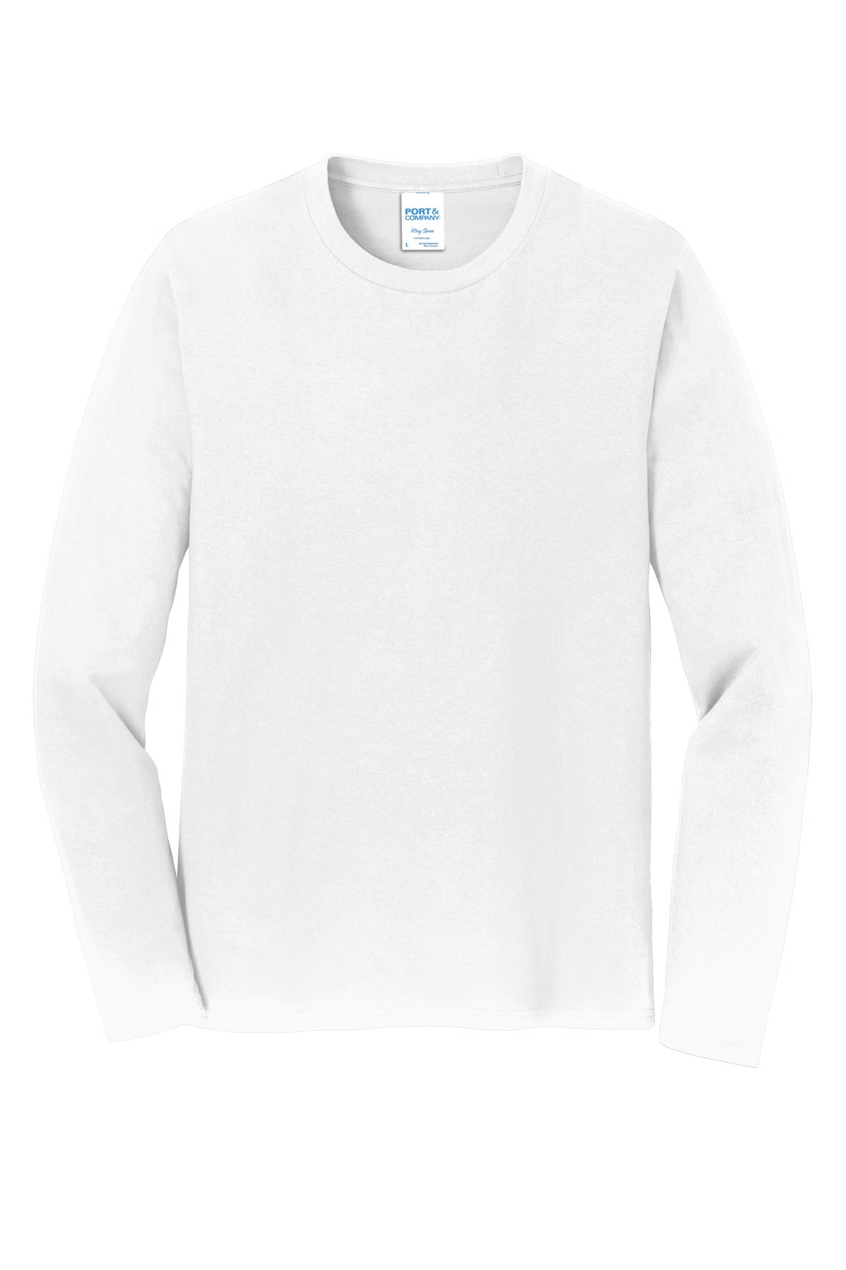 Port & Company Long Sleeve Fan Favorite Tee. PC450LS White