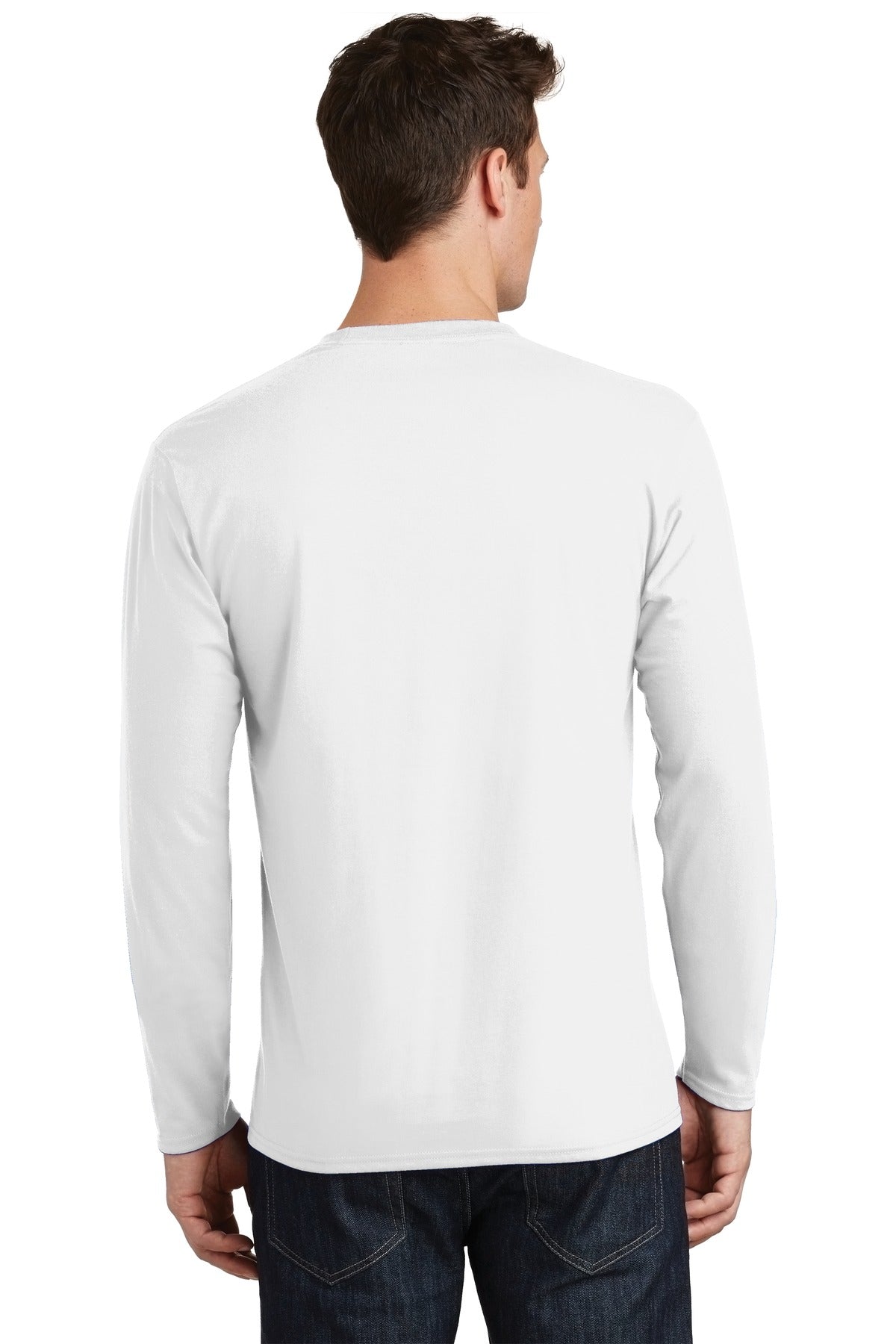 Port & Company Long Sleeve Fan Favorite Tee. PC450LS White
