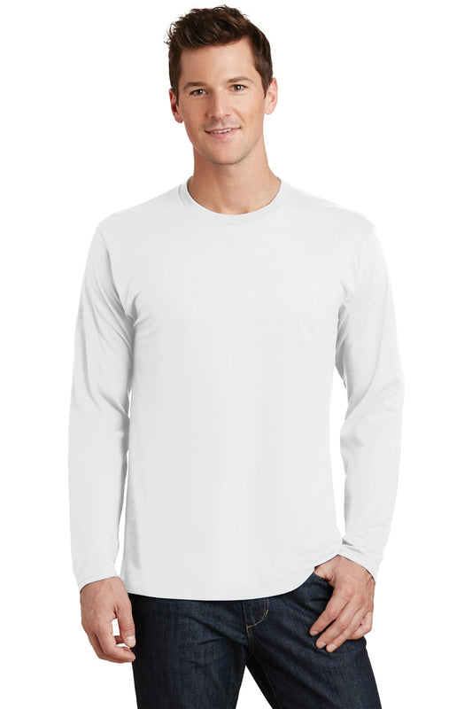 Port & Company Long Sleeve Fan Favorite Tee. PC450LS White