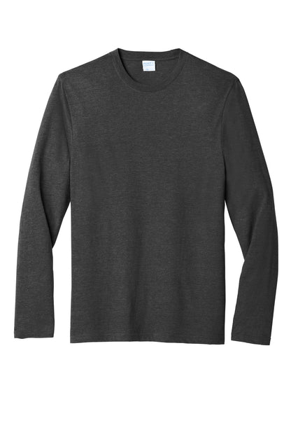 Port & Company  Long Sleeve Fan Favorite  Blend Tee. PC455LS Black Heather