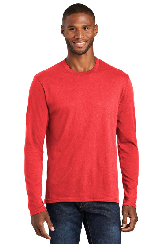 Port & Company  Long Sleeve Fan Favorite  Blend Tee. PC455LS Bright Red Heather