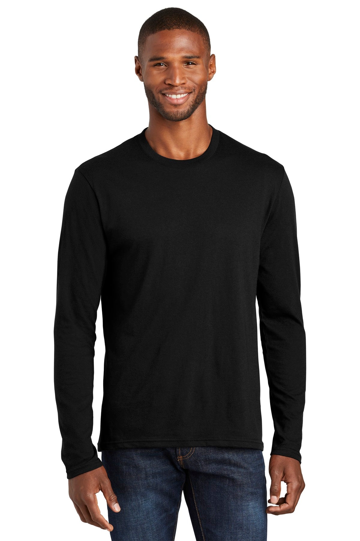 Port & Company  Long Sleeve Fan Favorite  Blend Tee. PC455LS Jet Black