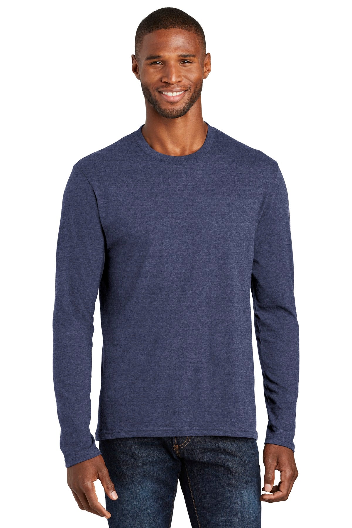 Port & Company  Long Sleeve Fan Favorite  Blend Tee. PC455LS Team Navy Heather