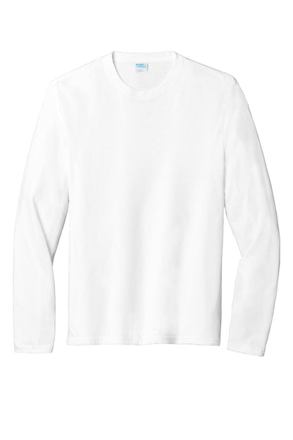 Port & Company  Long Sleeve Fan Favorite  Blend Tee. PC455LS White