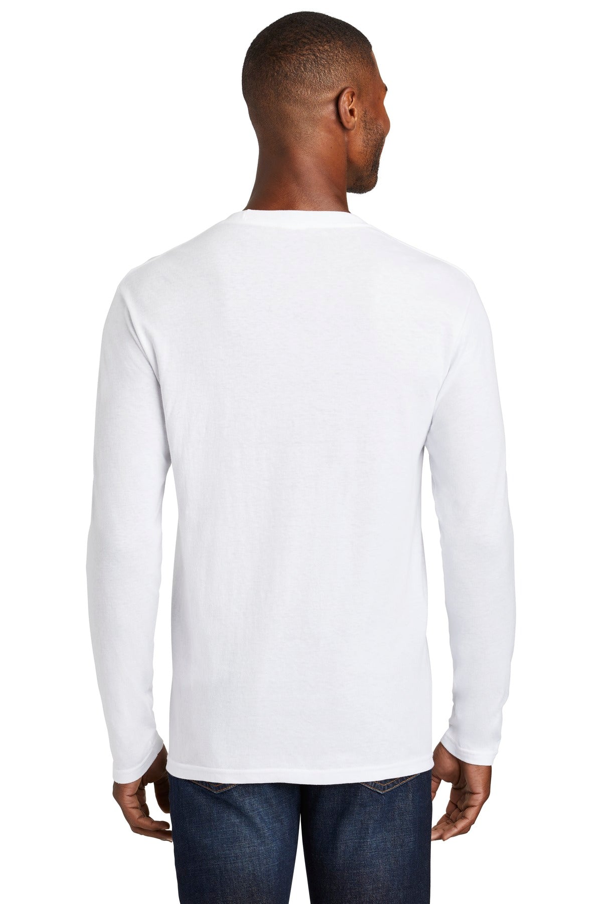 Port & Company  Long Sleeve Fan Favorite  Blend Tee. PC455LS White