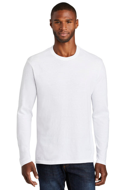 Port & Company  Long Sleeve Fan Favorite  Blend Tee. PC455LS White