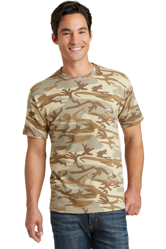 Port & Company Core Cotton Camo Tee.  PC54C Desert Camo
