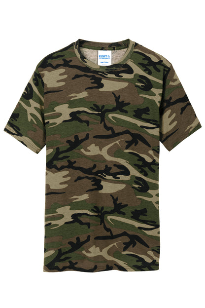 Port & Company Core Cotton Camo Tee.  PC54C Military Camo