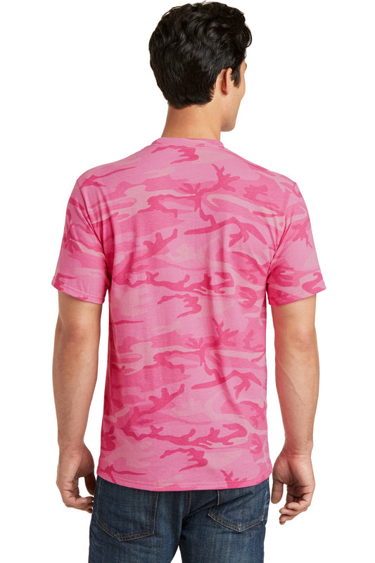 Port & Company Core Cotton Camo Tee.  PC54C Pink Camo