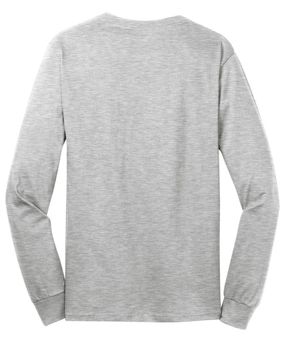 Port & Company Long Sleeve Core Cotton Tee. PC54LS Ash