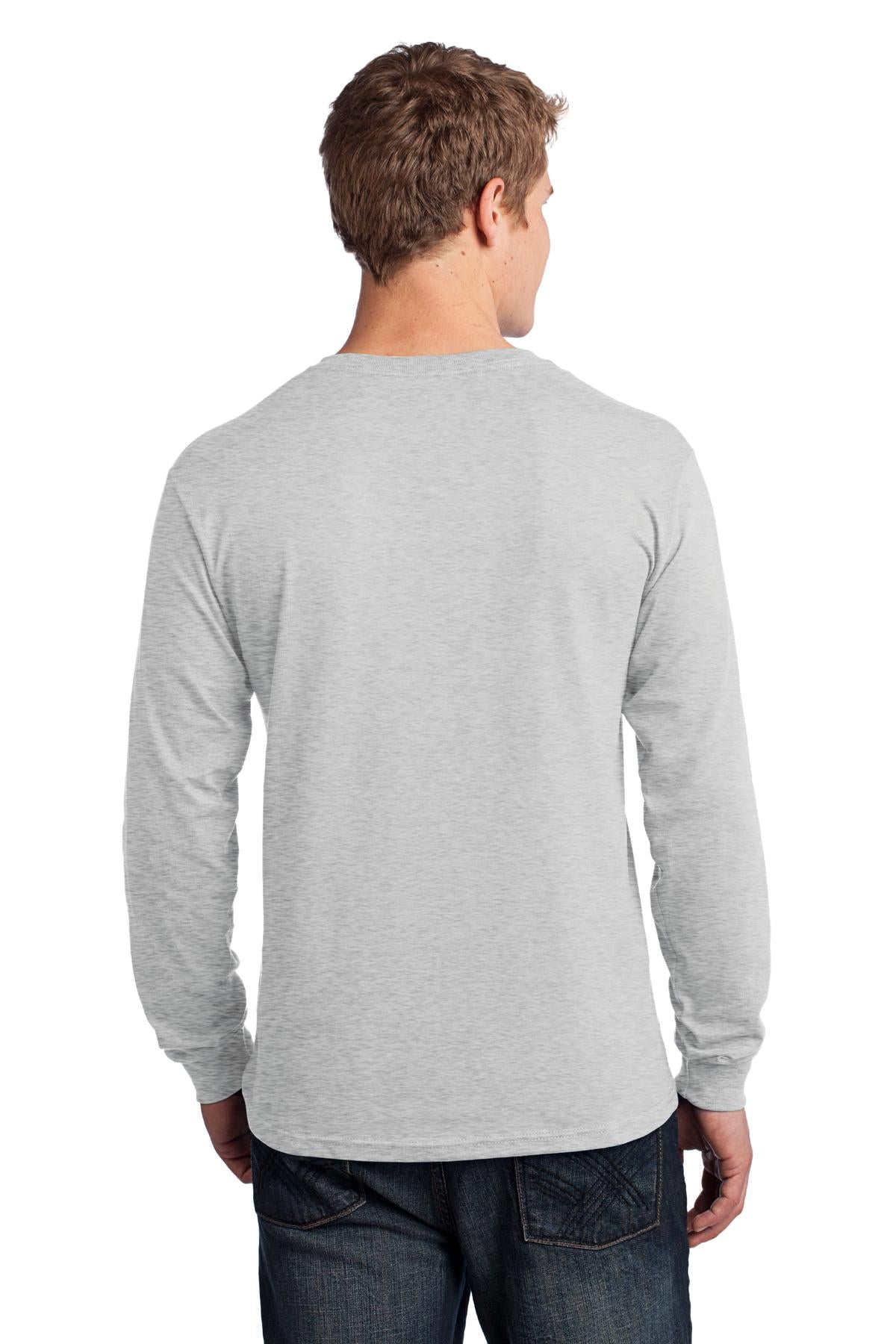 Port & Company Long Sleeve Core Cotton Tee. PC54LS Ash