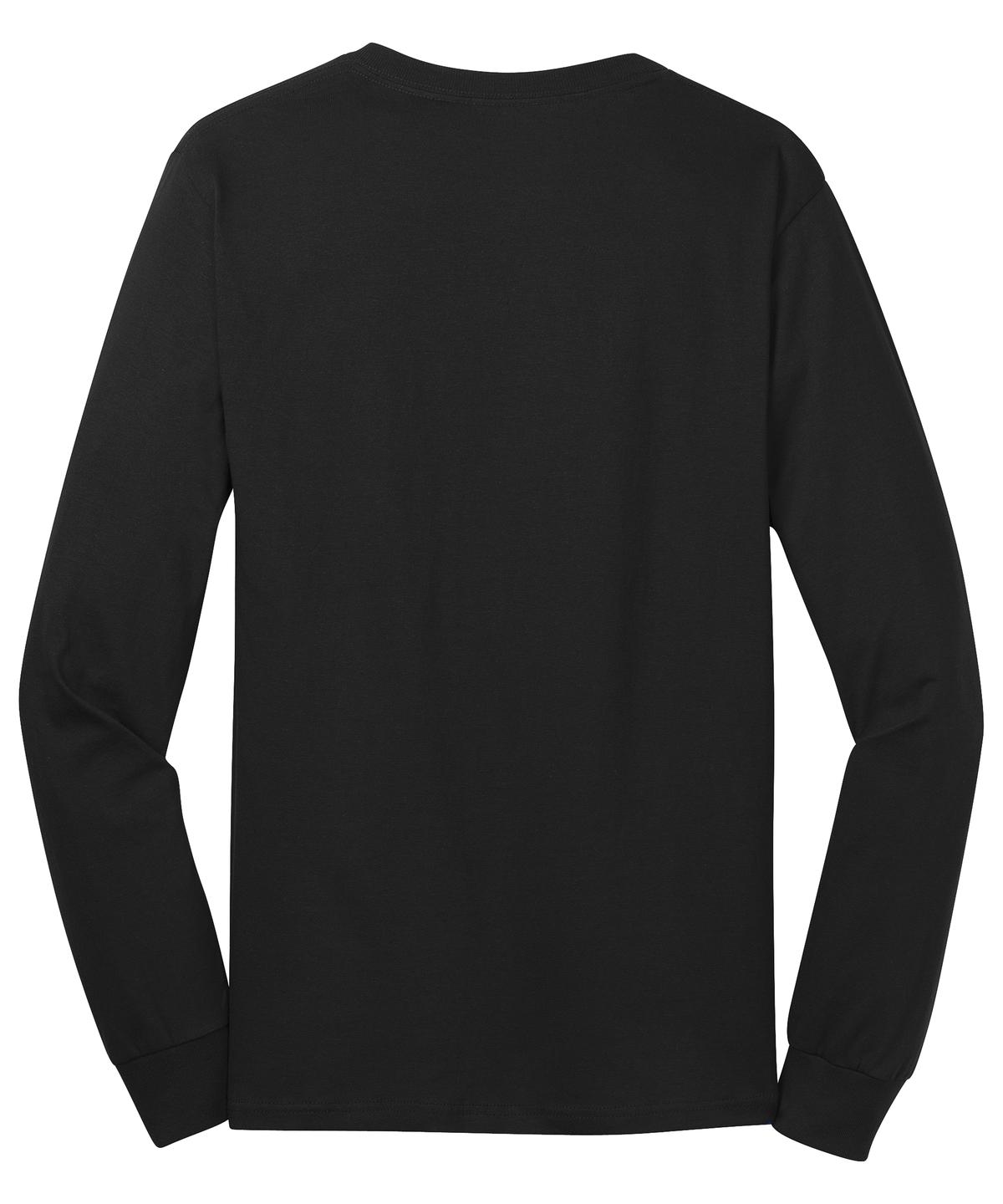 Port & Company Long Sleeve Core Cotton Tee. PC54LS Jet Black