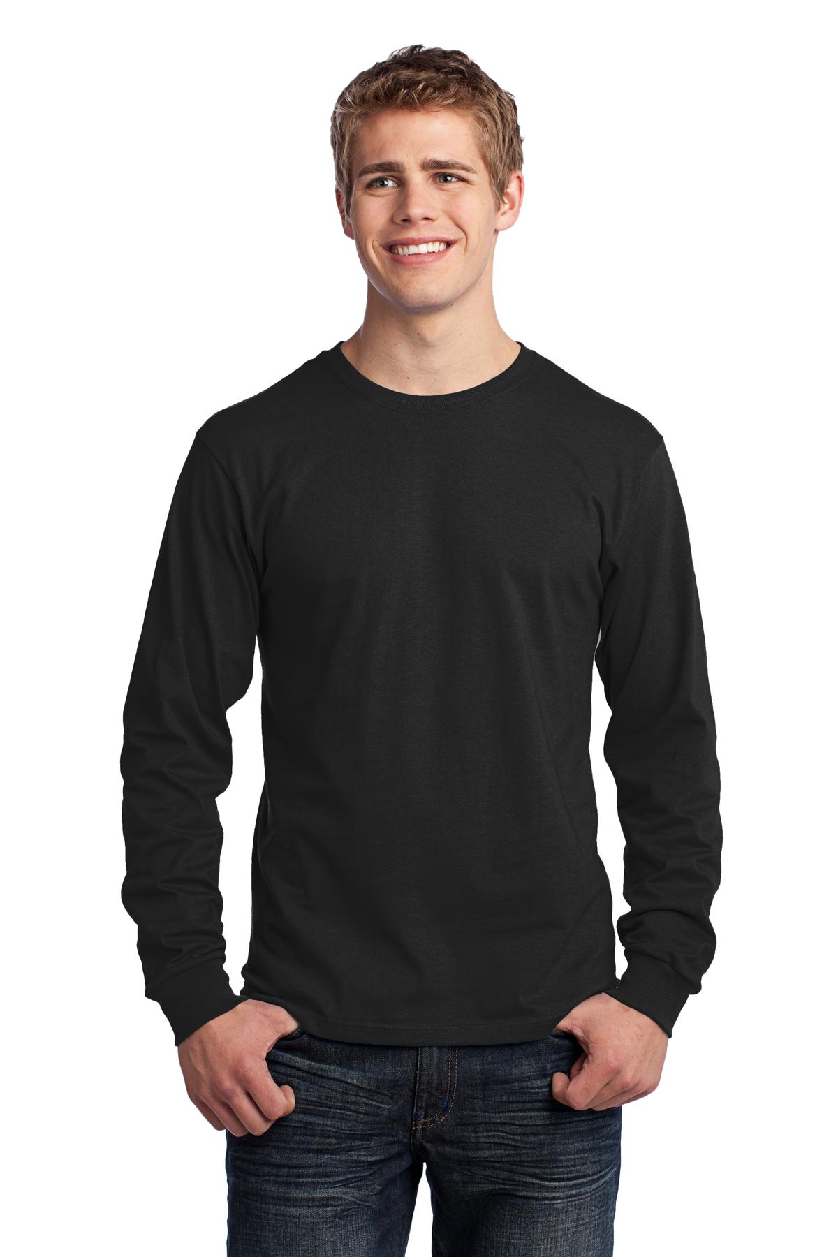 Port & Company Long Sleeve Core Cotton Tee. PC54LS Jet Black