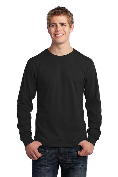 Port & Company Long Sleeve Core Cotton Tee. PC54LS Jet Black