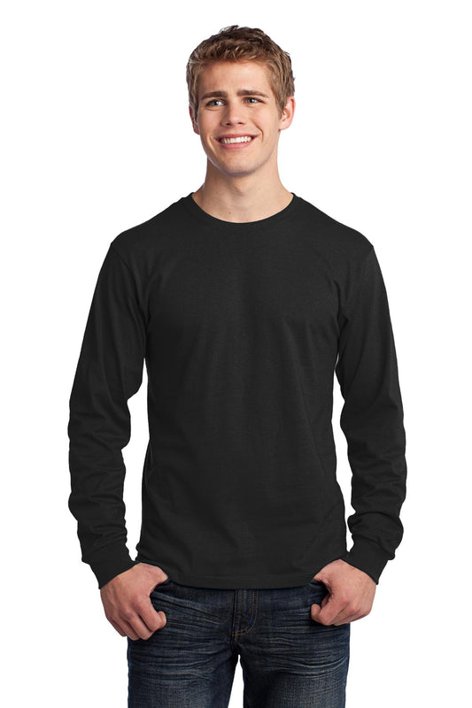 Port & Company Long Sleeve Core Cotton Tee. PC54LS Jet Black