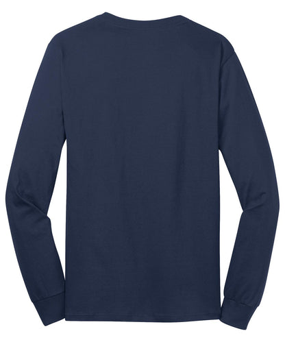 Port & Company Long Sleeve Core Cotton Tee. PC54LS Navy