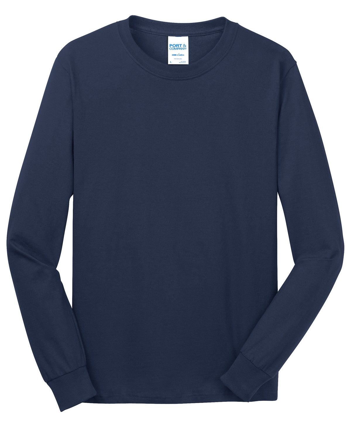 Port & Company Long Sleeve Core Cotton Tee. PC54LS Navy