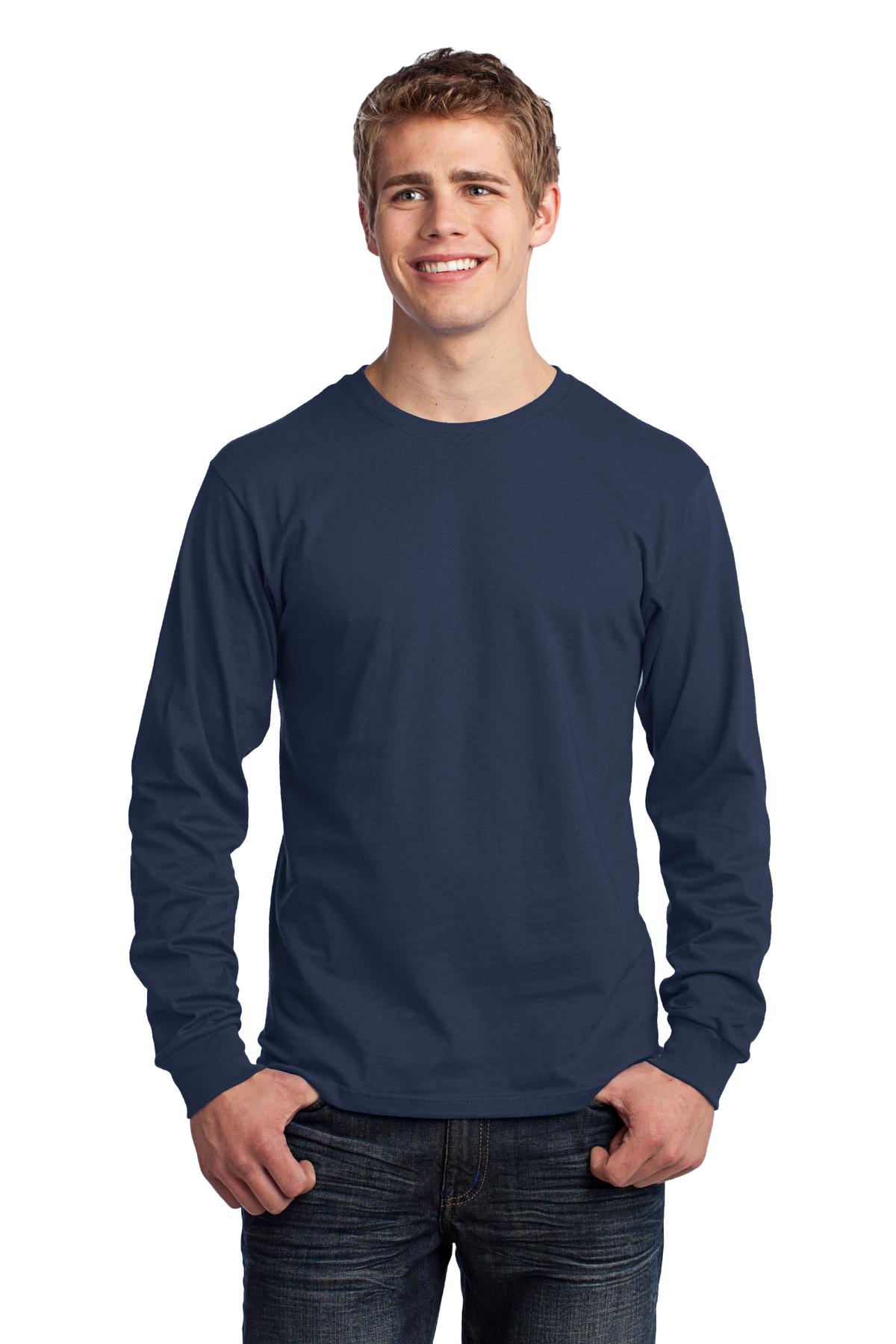 Port & Company Long Sleeve Core Cotton Tee. PC54LS Navy