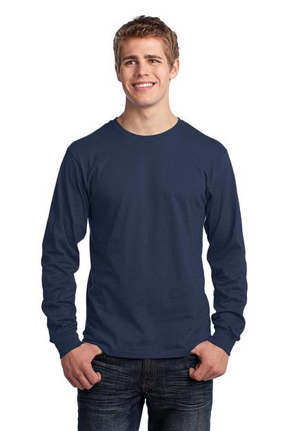 Port & Company Long Sleeve Core Cotton Tee. PC54LS Navy