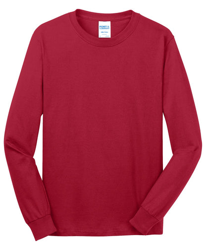 Port & Company Long Sleeve Core Cotton Tee. PC54LS Red