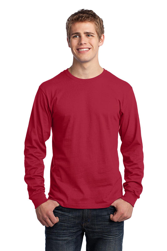Port & Company Long Sleeve Core Cotton Tee. PC54LS Red