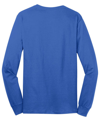 Port & Company Long Sleeve Core Cotton Tee. PC54LS Royal